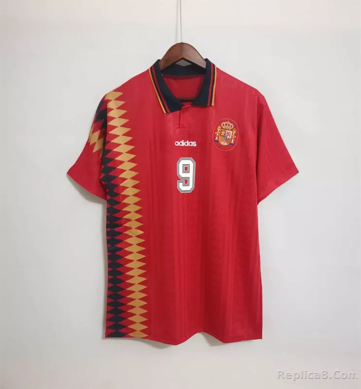1994 Spain Home World Cup Retro Jersey - detail