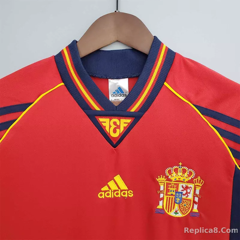 1998 Spain Home World Cup Retro Jersey - detail