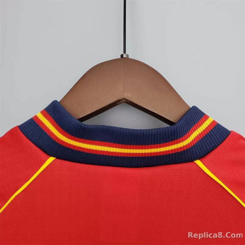1998 Spain Home World Cup Retro Jersey - detail