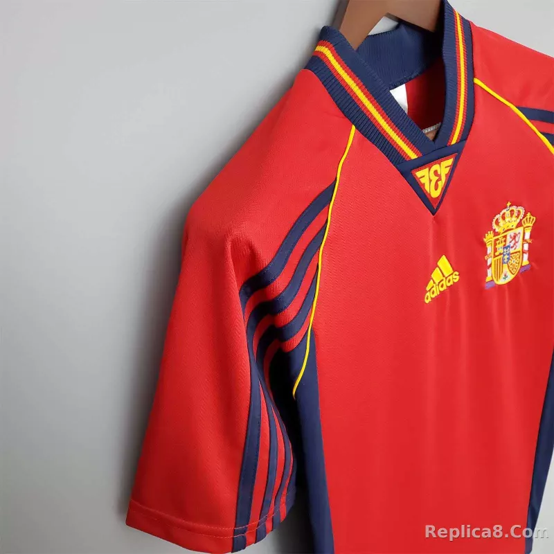 1998 Spain Home World Cup Retro Jersey - detail