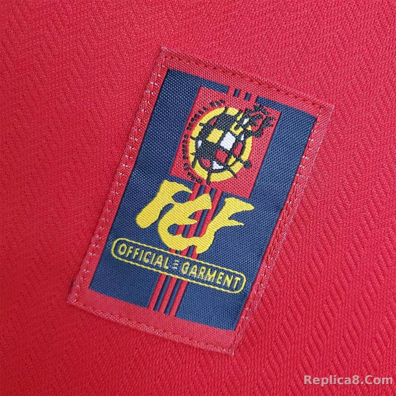 1998 Spain Home World Cup Retro Jersey - detail