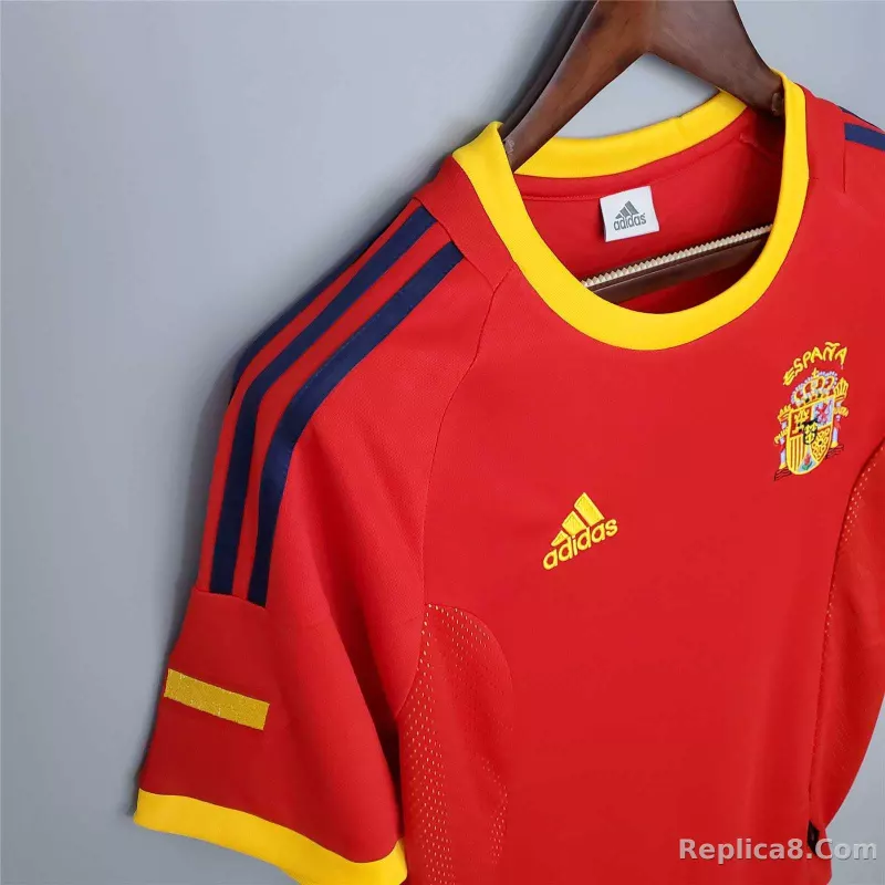 2002 Spain Home World Cup Retro Jersey - detail