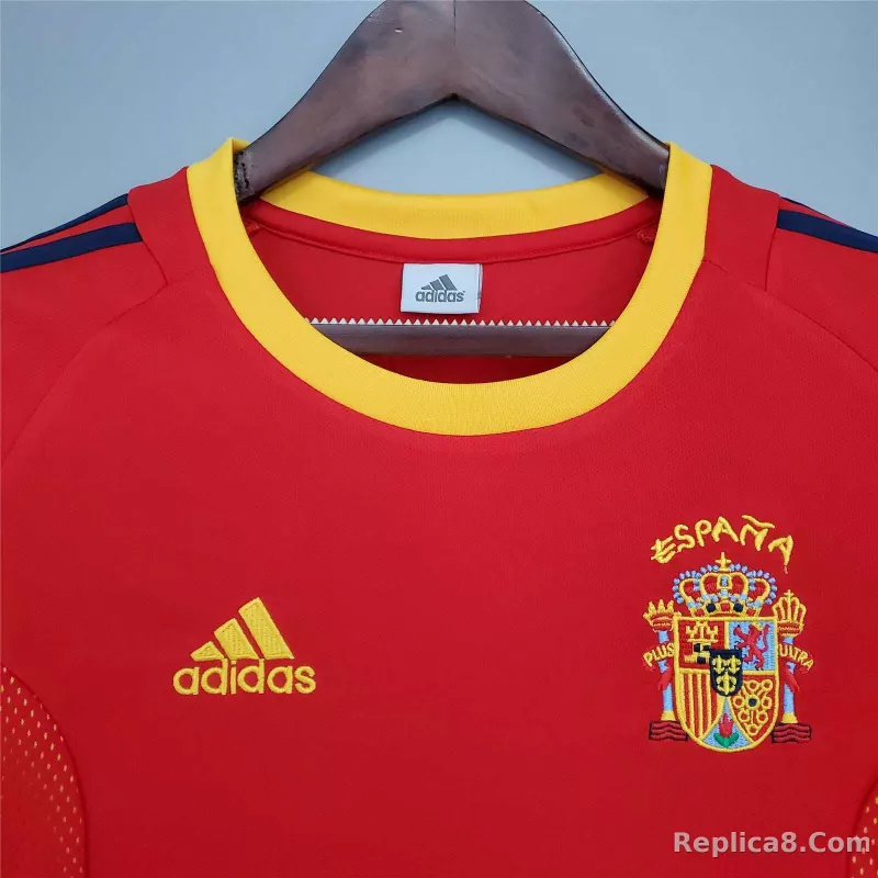 2002 Spain Home World Cup Retro Jersey - detail