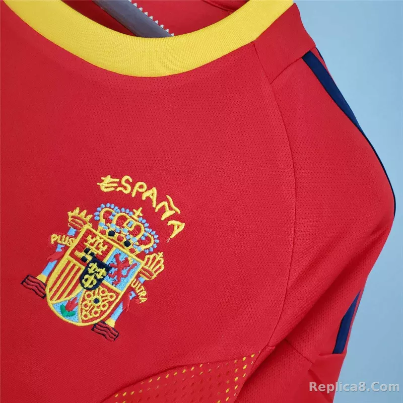 2002 Spain Home World Cup Retro Jersey - detail