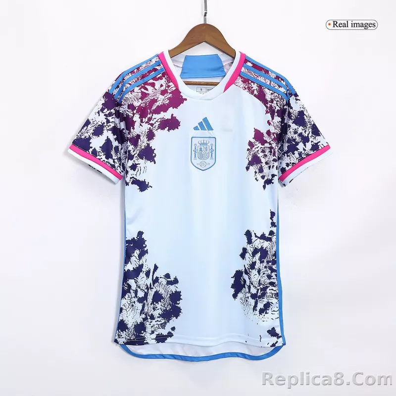 2023 Spain World Cup Away Fan Edition Soccer Jersey
