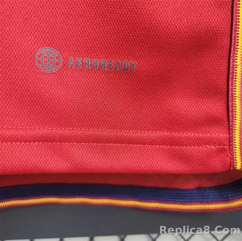 2022 Spain   World Cup Home Fan Edition Soccer Jersey - detail