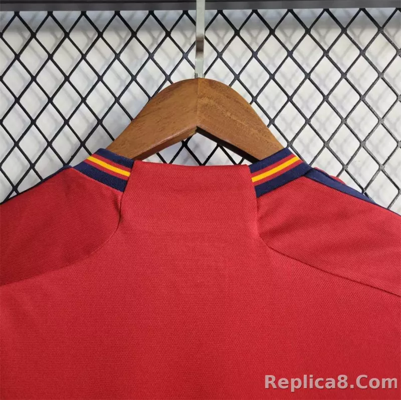 2022 Spain   World Cup Home Fan Edition Soccer Jersey - detail