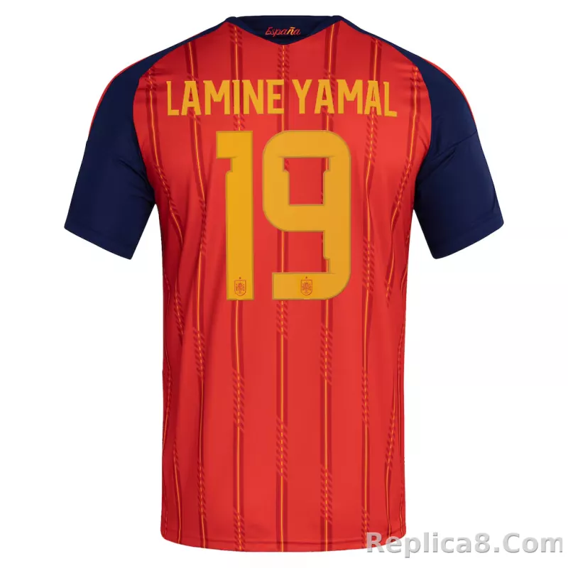Lamine Yamal#19 Spain National Team adidas 2026 Home Replica Jersey - Red - detail