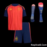 2026 Spain Home World Cup Soccer Kids Full Kit Jersey+Shorts+Socks - view 1