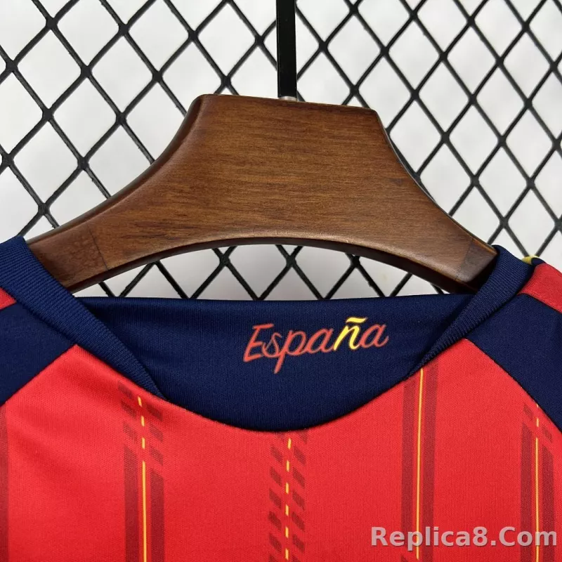 2026 Spain Home World Cup Soccer Kids Kit Jersey+Shorts - detail