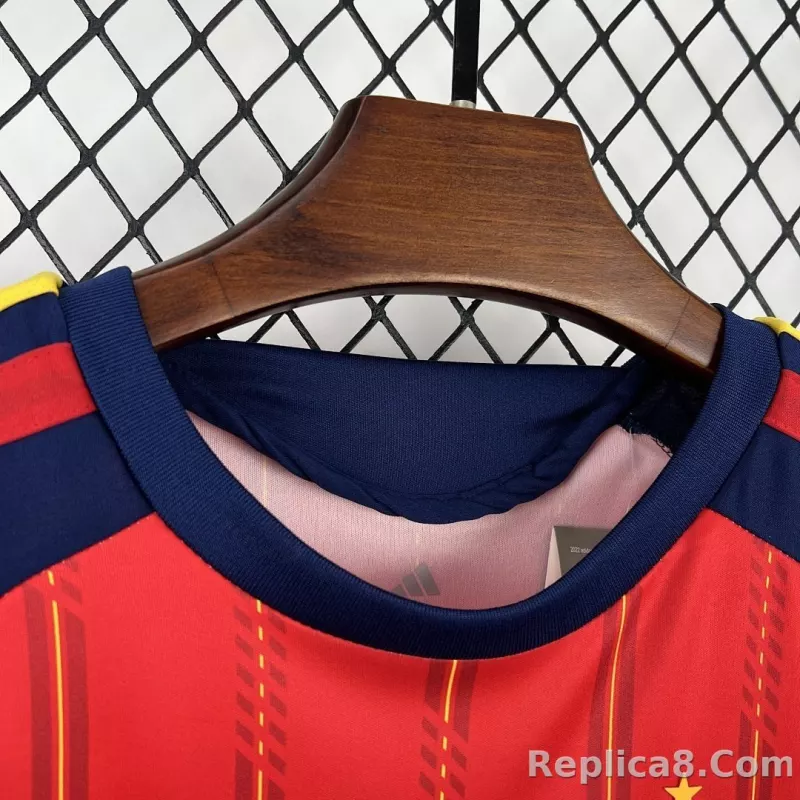 2026 Spain Home World Cup Soccer Kids Kit Jersey+Shorts - detail