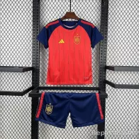2026 Spain Home World Cup Soccer Kids Kit Jersey+Shorts - view 1