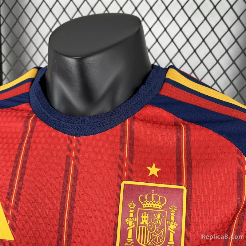 2026 Spain Home World Cup Soccer Jersey Authentic Shirt - detail