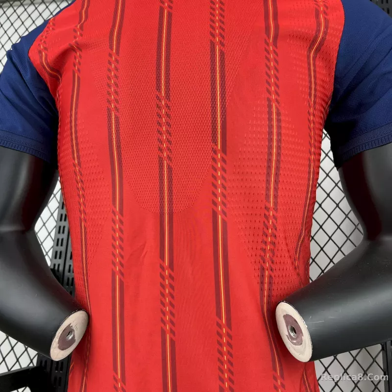 2026 Spain Home World Cup Soccer Jersey Authentic Shirt - detail