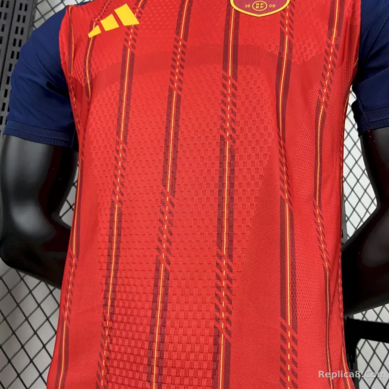 2026 Spain Home World Cup Soccer Jersey Authentic Shirt - detail