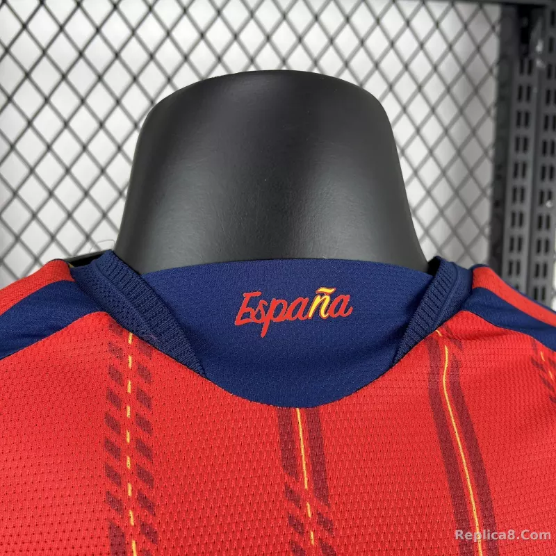 2026 Spain Home World Cup Soccer Jersey Authentic Shirt - detail