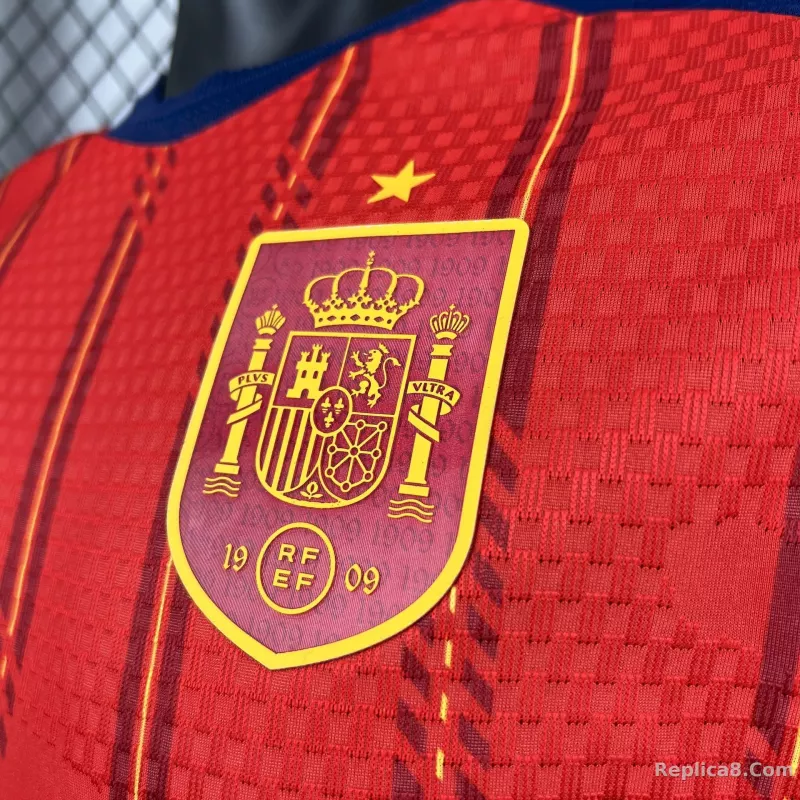 2026 Spain Home World Cup Soccer Jersey Authentic Shirt - detail