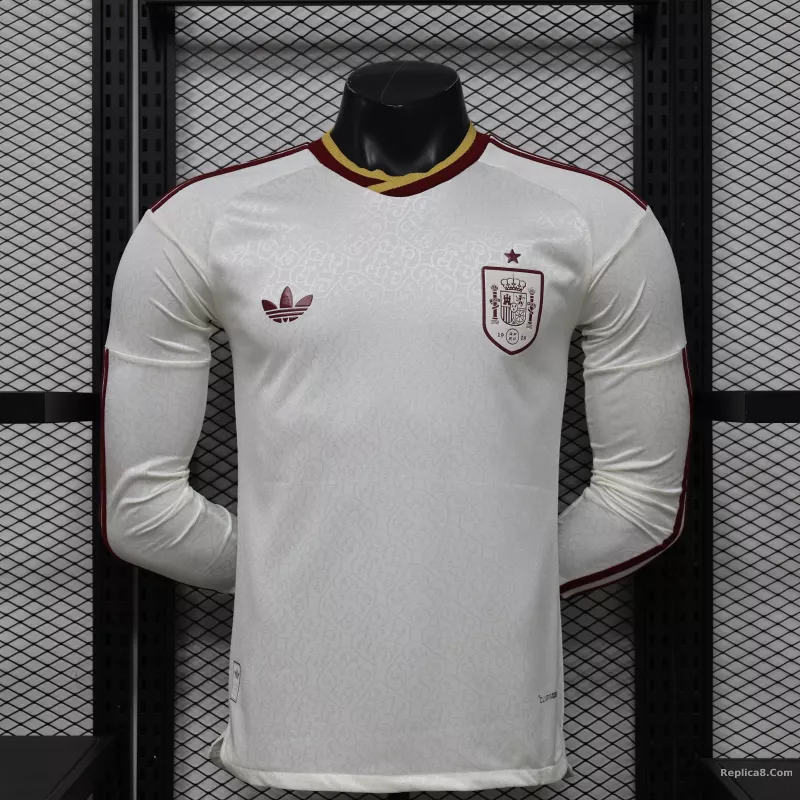 2026 Spain Away World Cup Soccer Jersey Authentic Shirt Long Sleeve