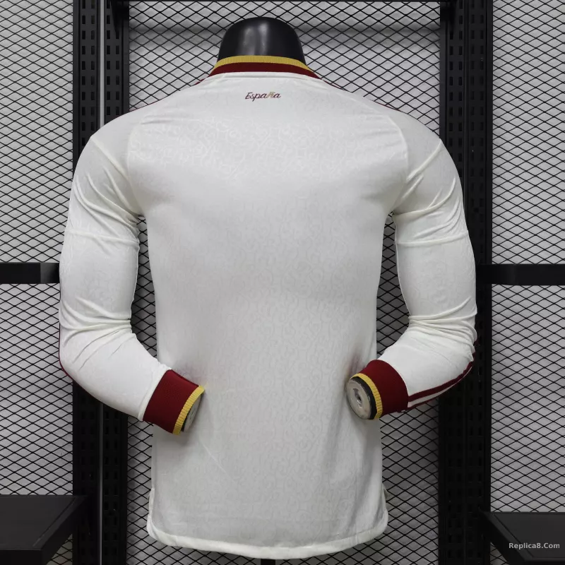 2026 Spain Away World Cup Soccer Jersey Authentic Shirt Long Sleeve - detail