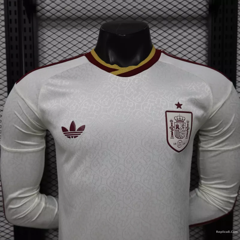 2026 Spain Away World Cup Soccer Jersey Authentic Shirt Long Sleeve - detail