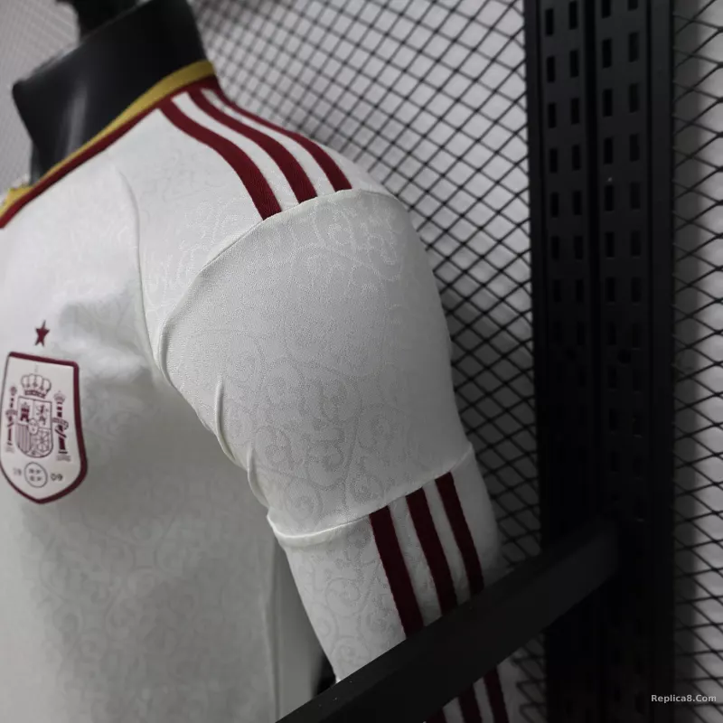 2026 Spain Away World Cup Soccer Jersey Authentic Shirt Long Sleeve - detail