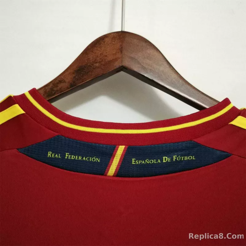 2012 Spain Home Retro Soccer Jersey - detail
