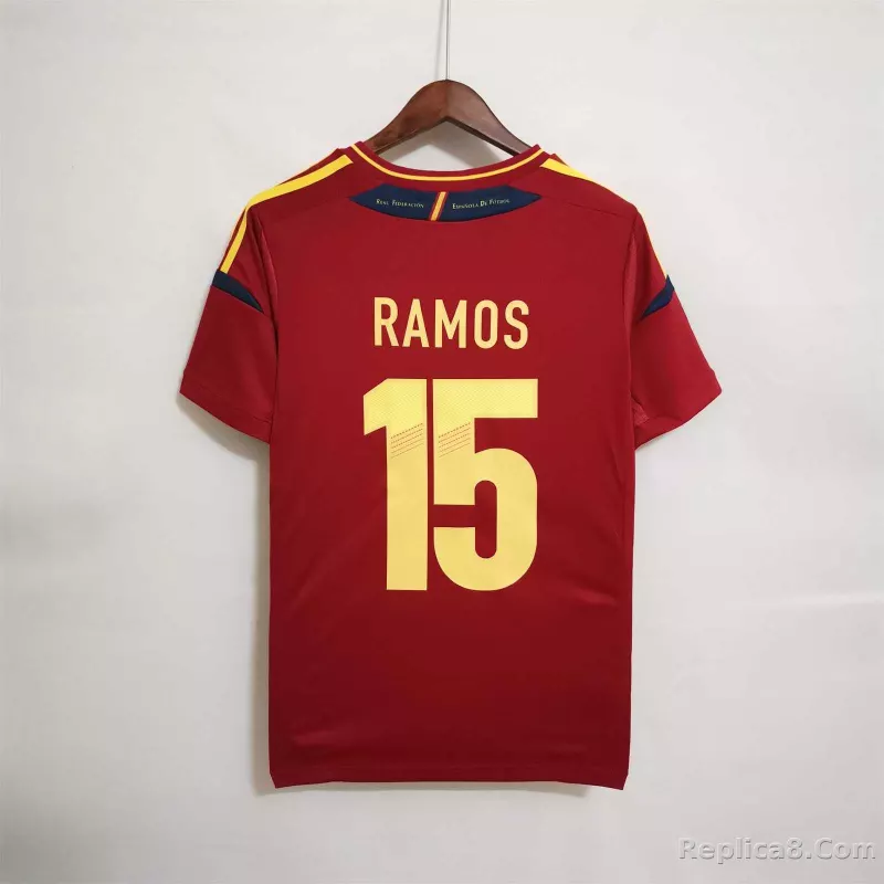 2012 Spain Home Retro Soccer Jersey - detail