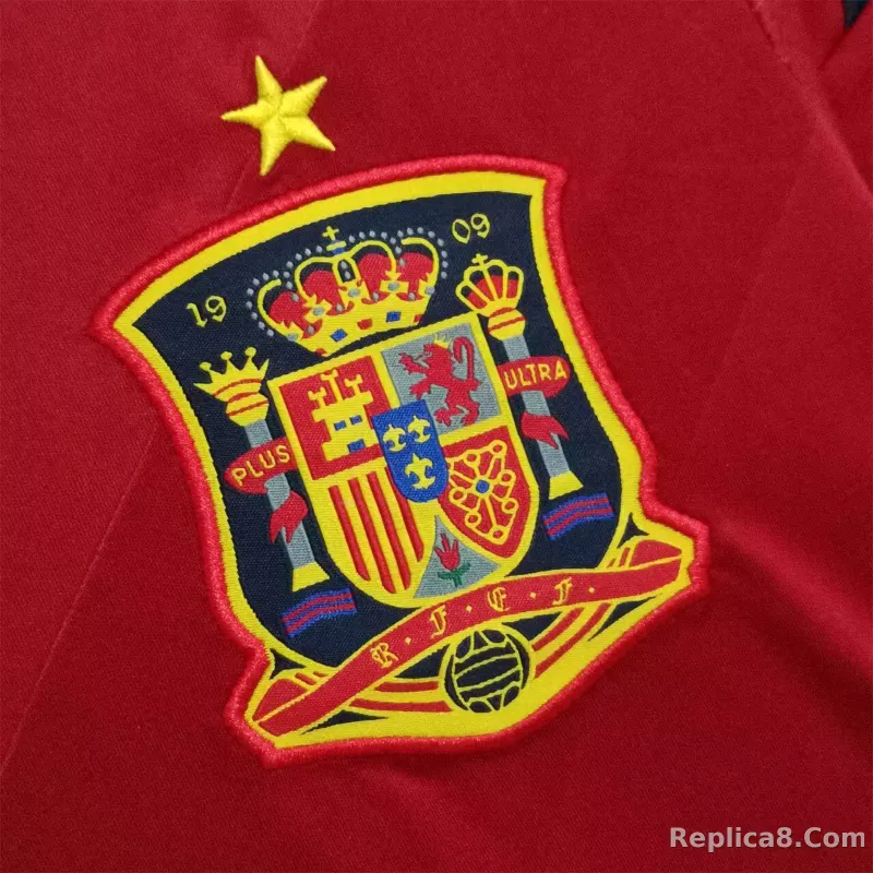2012 Spain Home Retro Soccer Jersey - detail
