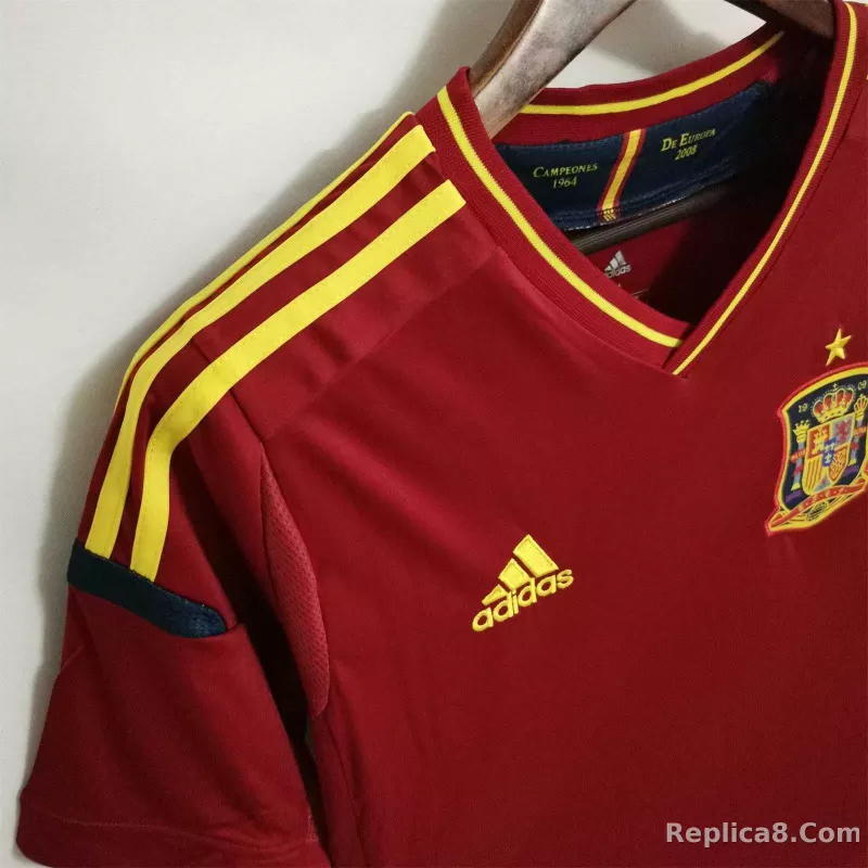 2012 Spain Home Retro Soccer Jersey - detail