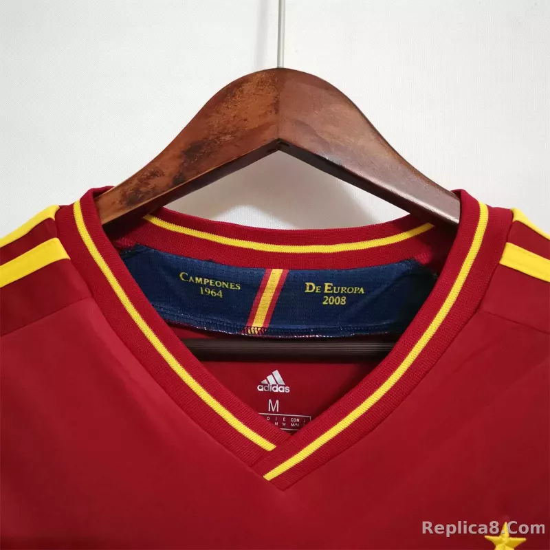 2012 Spain Home Retro Soccer Jersey - detail