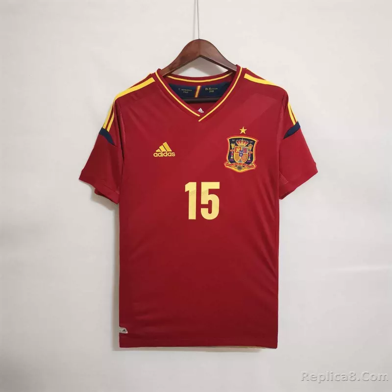 2012 Spain Home Retro Soccer Jersey - detail