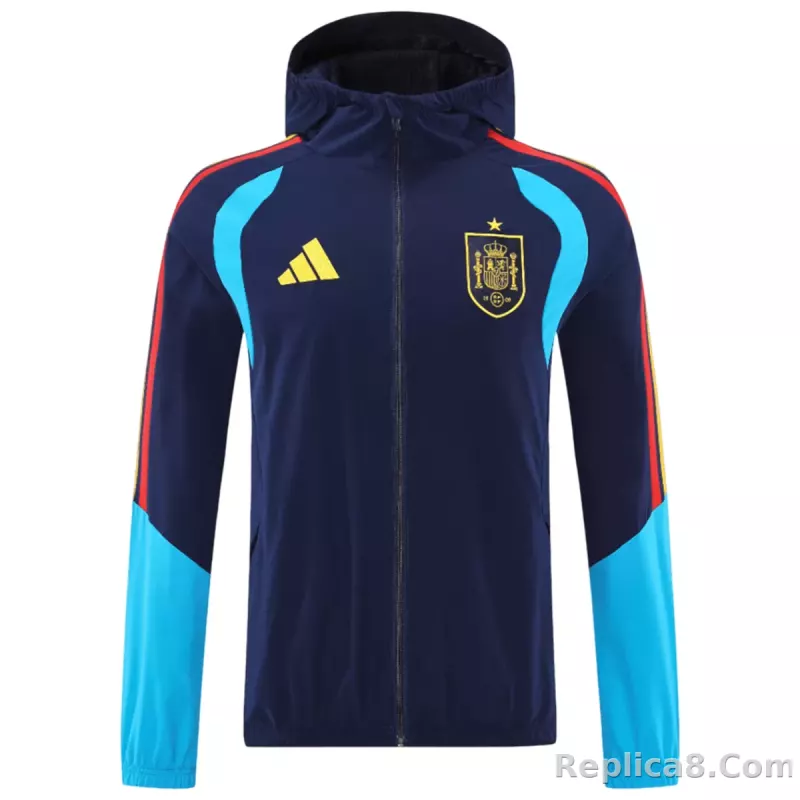 2026 Spain Windbreaker Hoodie Jacket Navy