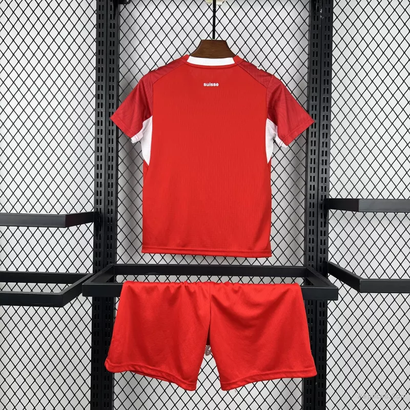 2026 Switzerland Home World Cup Soccer Kids Kit Jersey+Shorts - detail