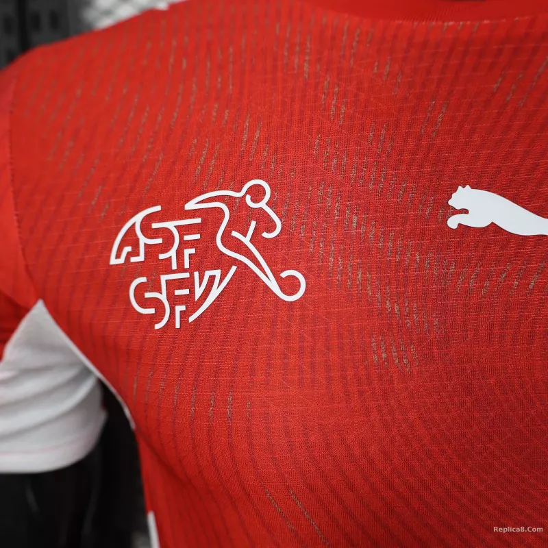 2026 Switzerland Home World Cup Soccer Jersey Authentic Shirt - detail
