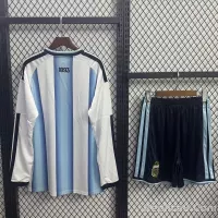 2026 Argentina Home World Cup Soccer Kdsi Kit Long Sleeve Jersey+Shorts - view 3