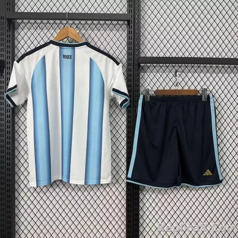 2026 Argentina Home World Cup Soccer Kdsi Kit Jersey+Shorts - detail