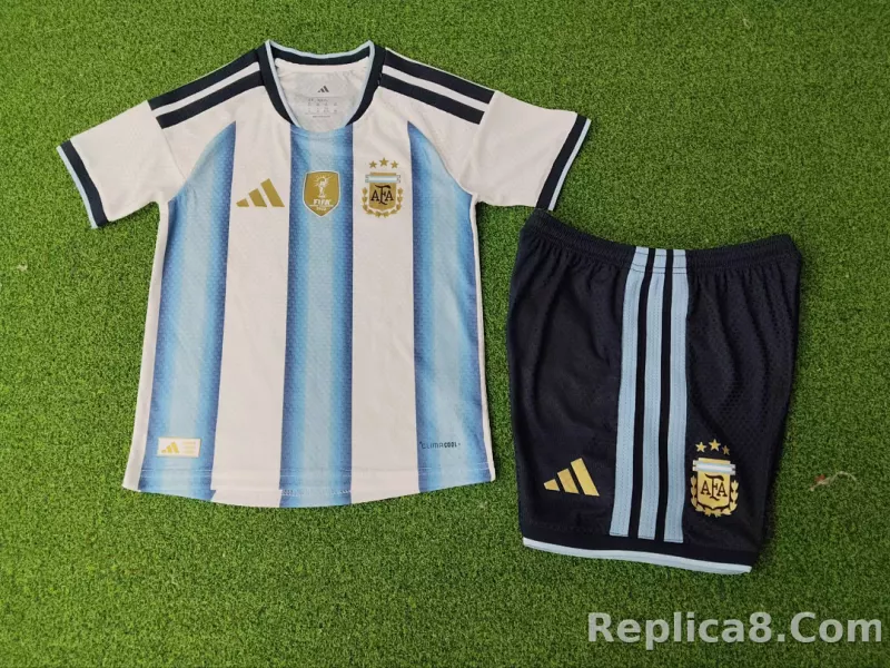 2026 Argentina Home World Cup Soccer Kdsi Kit Jersey+Shorts - detail