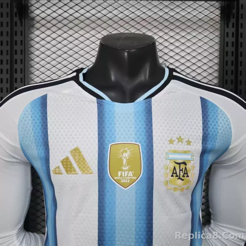 2026 Argentina Home World Cup Player Version Soccer Jersey Long Sleeve - detail
