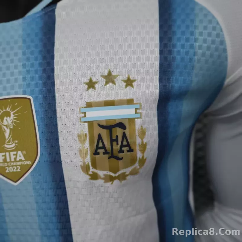 2026 Argentina Home World Cup Player Version Soccer Jersey Long Sleeve - detail