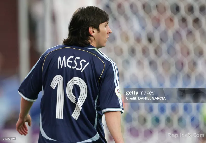 2006 Argentina World Cup Soccer Away Retro Jersey Player Version - detail