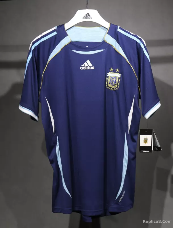2006 Argentina World Cup Soccer Away Retro Jersey Player Version - detail