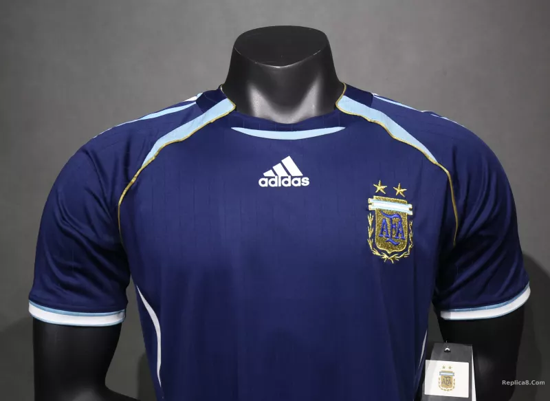 2006 Argentina World Cup Soccer Away Retro Jersey Player Version - detail