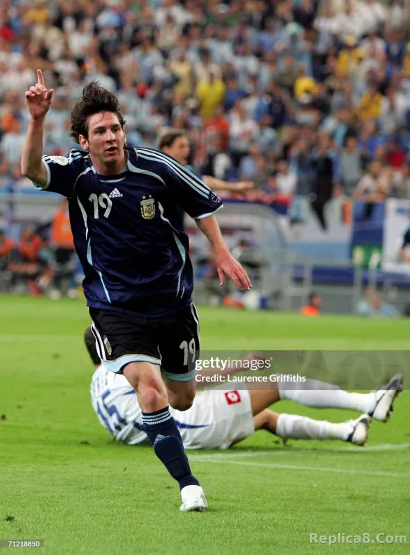 2006 Argentina World Cup Soccer Away Retro Jersey Player Version - detail
