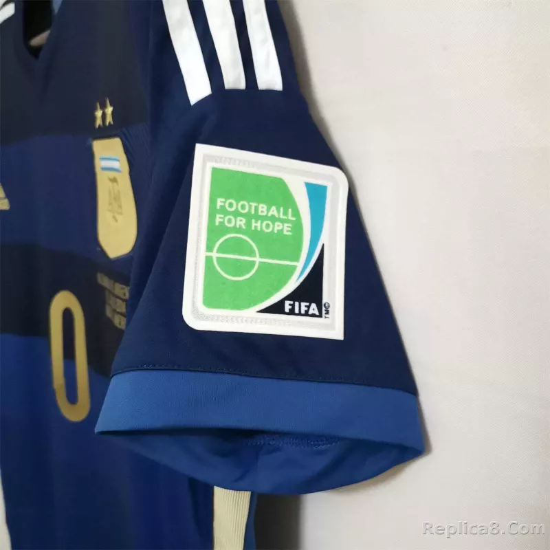 2014 Argentina World Cup Soccer Away Retro Jersey - detail