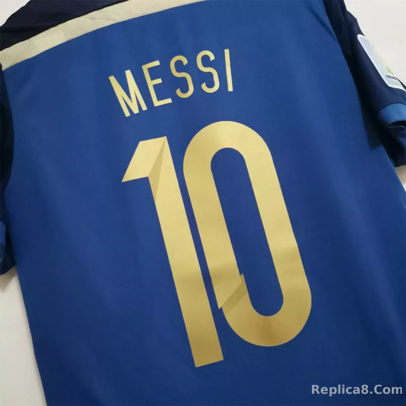 2014 Argentina World Cup Soccer Away Retro Jersey - detail