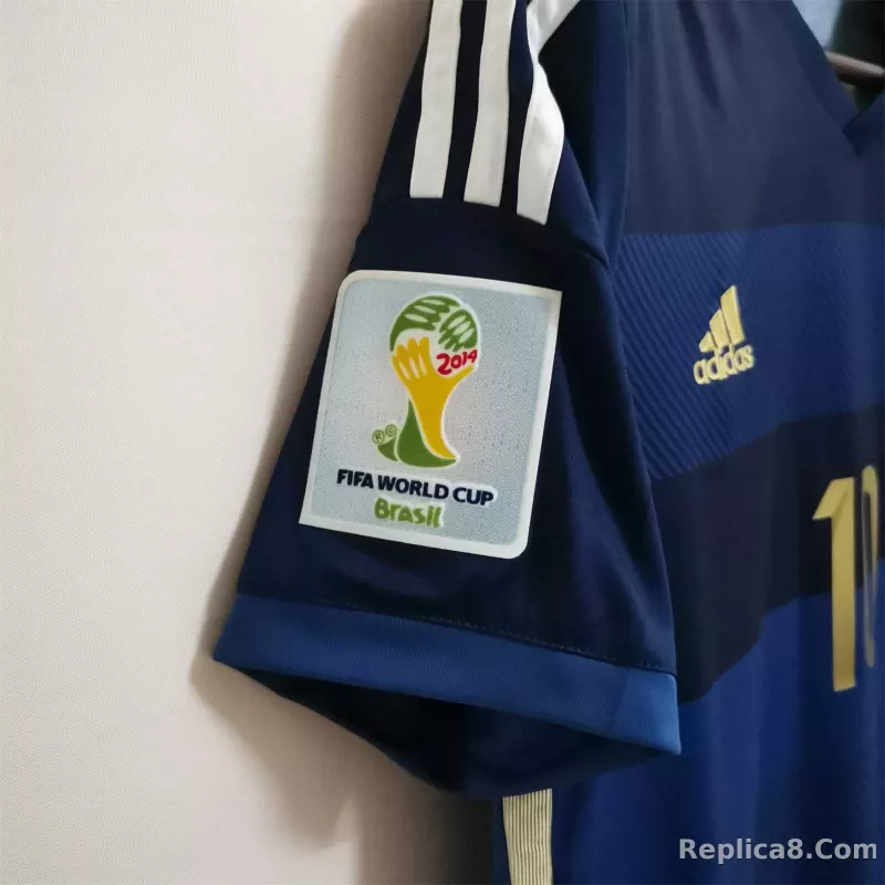 2014 Argentina World Cup Soccer Away Retro Jersey - detail