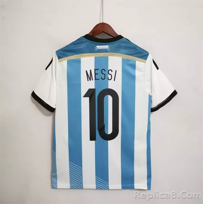 2014 Argentina World Cup Soccer Home Retro Jersey - detail