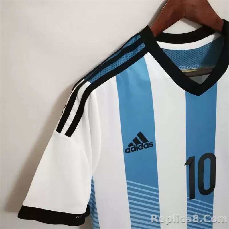 2014 Argentina World Cup Soccer Home Retro Jersey - detail