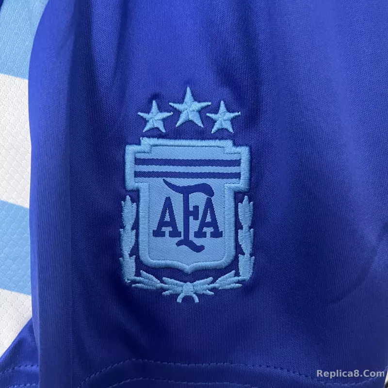 2024 Argentina Copa America Away Soccer Kids Kit Jersey+Shorts - detail