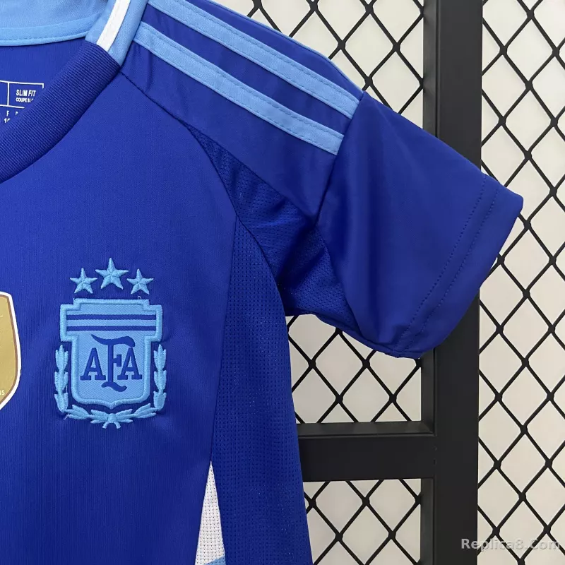 2024 Argentina Copa America Away Soccer Kids Kit Jersey+Shorts - detail
